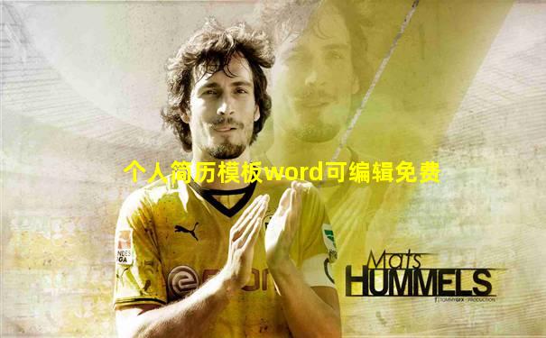 个人简历模板word可编辑免费