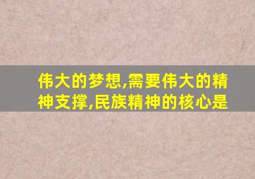 伟大的梦想,需要伟大的精神支撑,民族精神的核心是