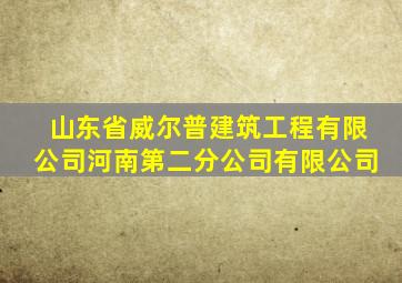 山东省威尔普建筑工程有限公司河南第二分公司有限公司