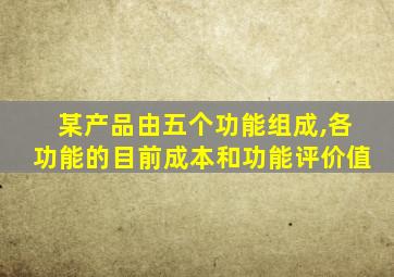 某产品由五个功能组成,各功能的目前成本和功能评价值